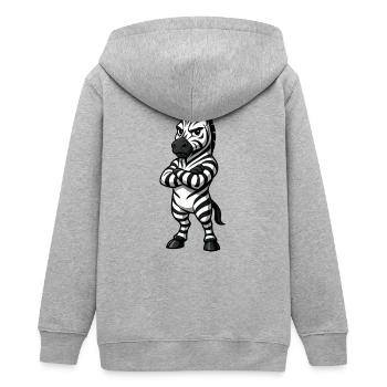 Cooles Zebra Selbstbewusst Cartoon Gelassen - Teenager Organic Kapuzenjacke Mini Cultivator von Stanley/Stella - Grau meliert - Hinten - AI Model Teenager Male light (155cm)