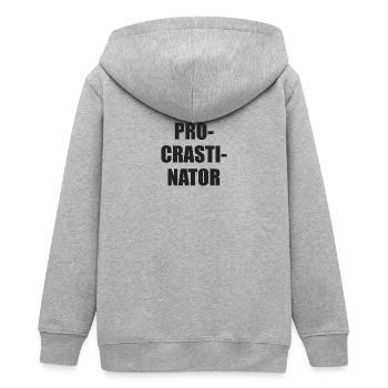 Prokrastinator Typo-Block - Teenager Organic Kapuzenjacke Mini Cultivator von Stanley/Stella - Grau meliert - Hinten - AI Model Teenager Male light (155cm)