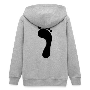 Fußabdruck - Teenager Organic Kapuzenjacke Mini Cultivator von Stanley/Stella - Grau meliert - Hinten - AI Model Teenager Male light (155cm)