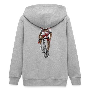 Rennradfahrer Sprint - Teenager Organic Kapuzenjacke Mini Cultivator von Stanley/Stella - Grau meliert - Hinten - AI Model Teenager Male light (155cm)