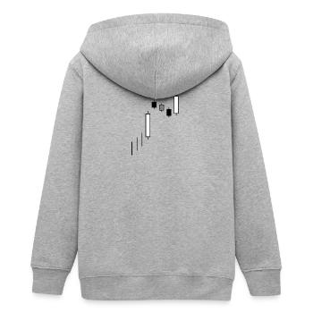 Minimalistischer Candlestick-Chart-Handel an der Börse - Teenager Organic Kapuzenjacke Mini Cultivator von Stanley/Stella - Grau meliert - Hinten - AI Model Teenager Male light (155cm)