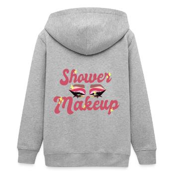 Shower makeup - Teens Organic Zip-up Hoodie by Stanley/Stella - heather grey - Back - AI Model Teenager Male light (155cm)
