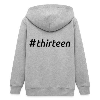 Hashtag Treize Cool 13 ans 13e anniversaire - Veste à capuche ado bio Stanley/Stella - gris chiné - Dos - AI Model Teenager Male light (155cm)