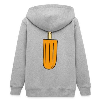 Eis am Stiel - Teenager Organic Kapuzenjacke Mini Cultivator von Stanley/Stella - Grau meliert - Hinten - AI Model Teenager Male light (155cm)