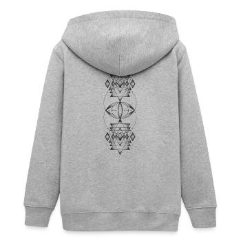 Heilige Geometrie - Teenager Organic Kapuzenjacke Mini Cultivator von Stanley/Stella - Grau meliert - Hinten - AI Model Teenager Male light (155cm)