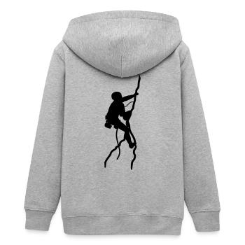2541614 135107570 klettern - Teenager Organic Kapuzenjacke Mini Cultivator von Stanley/Stella - Grau meliert - Hinten - AI Model Teenager Male light (155cm)