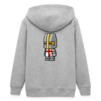 ritter - Teenager Organic Kapuzenjacke Mini Cultivator von Stanley/Stella - Grau meliert - Hinten - AI Model Teenager Male light (155cm)