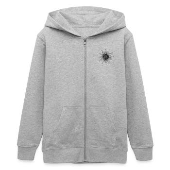 Musikalisches elegantes Mandala - Teenager Organic Kapuzenjacke Mini Cultivator von Stanley/Stella - Grau meliert - Vorne - AI Model Teenager Male light (155cm)