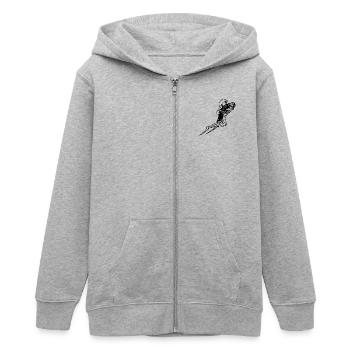 Diver Passion Monde sous-marin en apesanteur - Veste à capuche ado bio Stanley/Stella - gris chiné - Devant - AI Model Teenager Male light (155cm)
