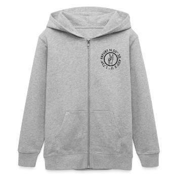 Erfurt Heimatstadt Local - Teenager Organic Kapuzenjacke Mini Cultivator von Stanley/Stella - Grau meliert - Vorne - AI Model Teenager Male light (155cm)