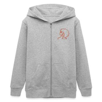 VIELFALT INKLUSION LINIENZEICHNUNG FRAUEN - Teenager Organic Kapuzenjacke Mini Cultivator von Stanley/Stella - Grau meliert - Vorne - AI Model Teenager Male light (155cm)