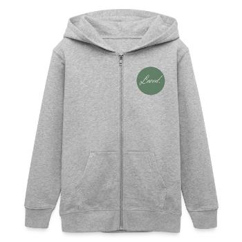 Loved - Teenager Organic Kapuzenjacke Mini Cultivator von Stanley/Stella - Grau meliert - Vorne - AI Model Teenager Male light (155cm)