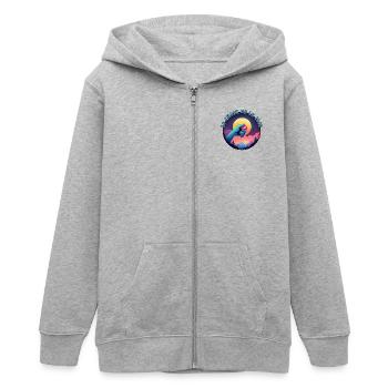 Die Wahl der Freude - Teenager Organic Kapuzenjacke Mini Cultivator von Stanley/Stella - Grau meliert - Vorne - AI Model Teenager Male light (155cm)