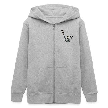 Golf Opa Golfschläger - Teenager Organic Kapuzenjacke Mini Cultivator von Stanley/Stella - Grau meliert - Vorne - AI Model Teenager Male light (155cm)