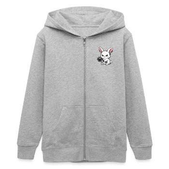 Kuschelhase mit Stachelhammer - Teenager Organic Kapuzenjacke Mini Cultivator von Stanley/Stella - Grau meliert - Vorne - AI Model Teenager Male light (155cm)