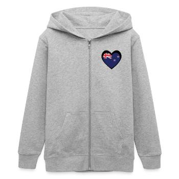Ngākau Pango Aotearoa - Teenager Organic Kapuzenjacke Mini Cultivator von Stanley/Stella - Grau meliert - Vorne - AI Model Teenager Male light (155cm)