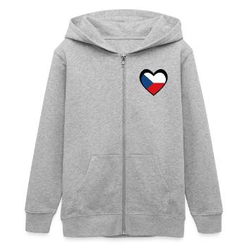 Černé Srdce Česko - Veste à capuche ado bio Stanley/Stella - gris chiné - Devant - AI Model Teenager Male light (155cm)