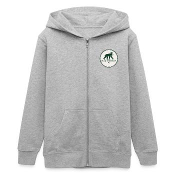 Mad Monkey Logo Abzeichen - Teenager Organic Kapuzenjacke Mini Cultivator von Stanley/Stella - Grau meliert - Vorne - AI Model Teenager Male light (155cm)