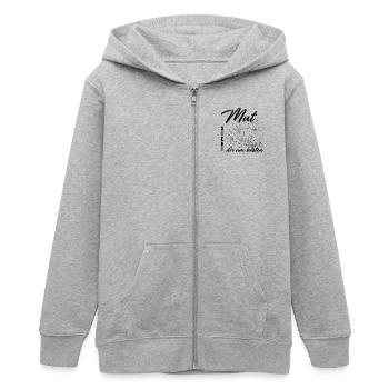 Mut steht dir am besten - Teenager Organic Kapuzenjacke Mini Cultivator von Stanley/Stella - Grau meliert - Vorne - AI Model Teenager Male light (155cm)