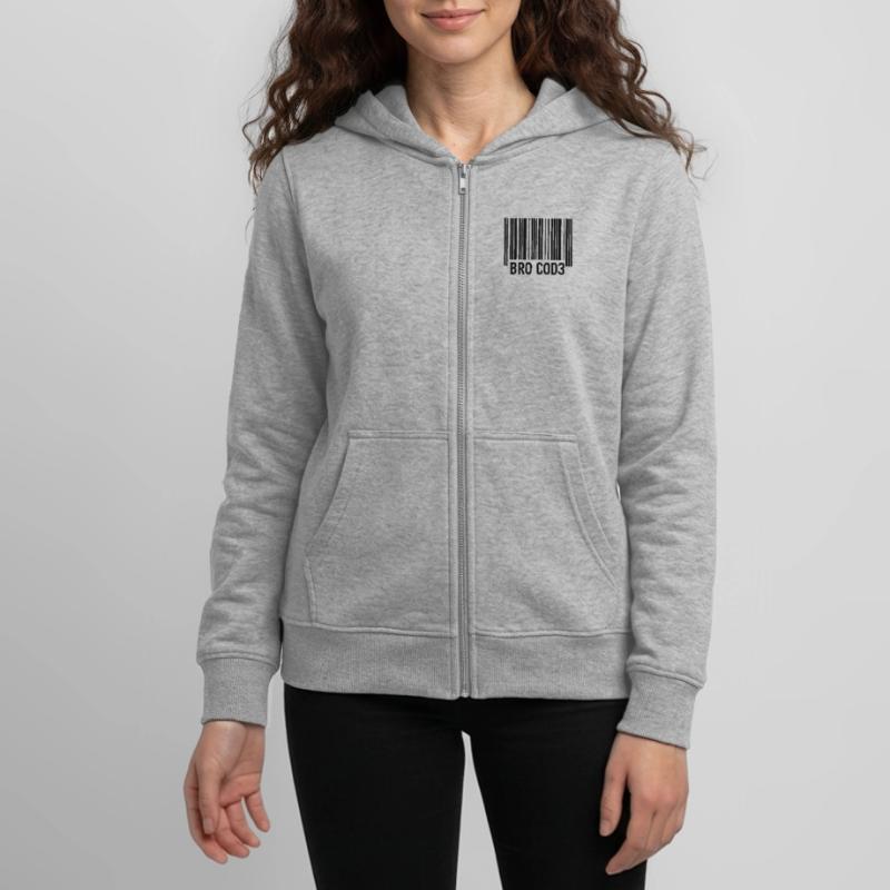 Bro Cod3 Barcode Design - Bro Code Teens Organic Zip-up Hoodie by Stanley/Stella
