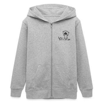 nice that you exist! - Teens Organic Zip-up Hoodie by Stanley/Stella - heather grey - Front - AI Model Teenager Male light (155cm)