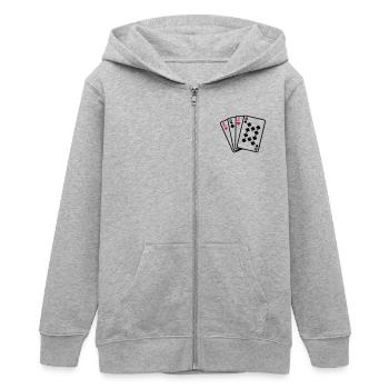 Skat - Teenager Organic Kapuzenjacke Mini Cultivator von Stanley/Stella - Grau meliert - Vorne - AI Model Teenager Male light (155cm)