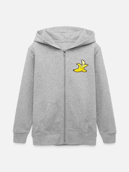 Smiley Banana - Teenager Organic Kapuzenjacke Mini Cultivator von Stanley/Stella - Grau meliert