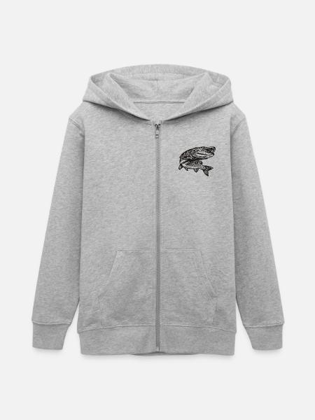 Hecht - Teenager Organic Kapuzenjacke Mini Cultivator von Stanley/Stella - Grau meliert