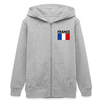 FRANKREICH FLAGGE - Teenager Organic Kapuzenjacke Mini Cultivator von Stanley/Stella - Grau meliert - Vorne - AI Model Teenager Male light (155cm)