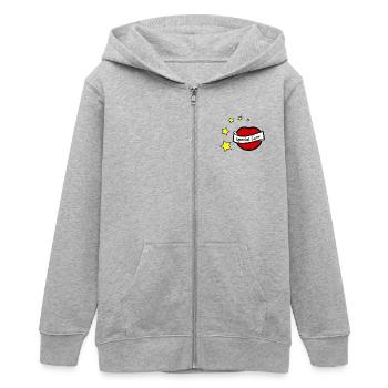 Amour spécial - Veste à capuche ado bio Stanley/Stella - gris chiné - Devant - AI Model Teenager Male light (155cm)