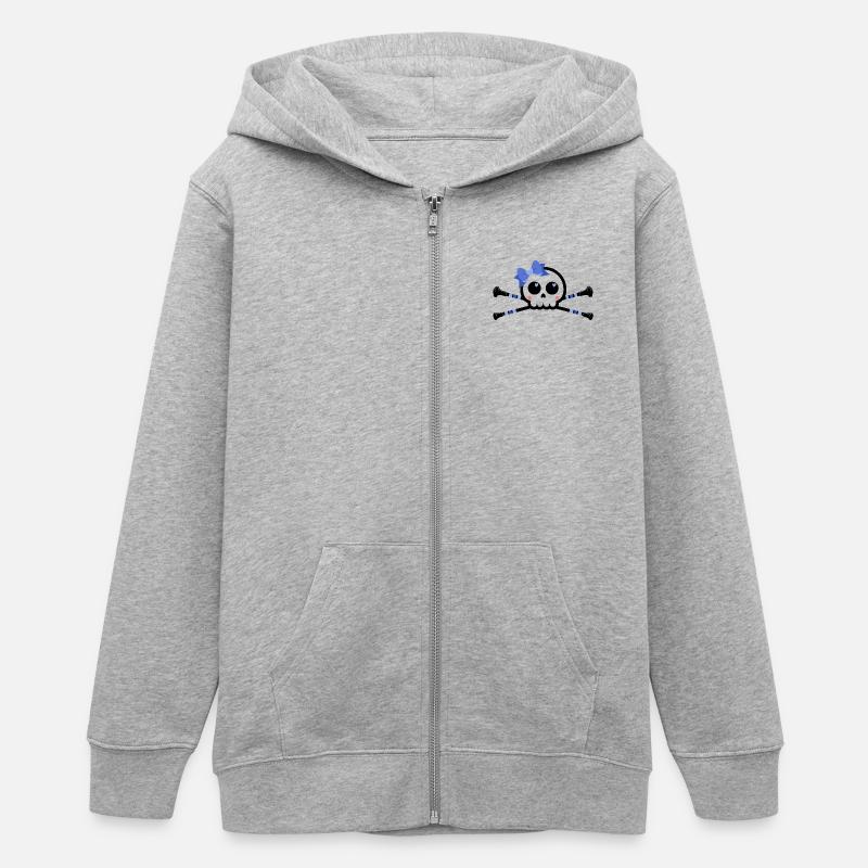 Cute Skull - Bleu - Veste à capuche ado bio Stanley/Stella - gris chiné