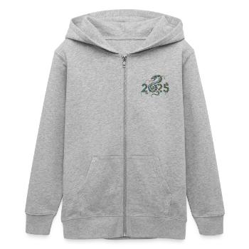 Fantasy Drache Anime Drachenkopf Mythos Reptilienschlange - Teenager Organic Kapuzenjacke Mini Cultivator von Stanley/Stella - Grau meliert - Vorne - AI Model Teenager Male light (155cm)