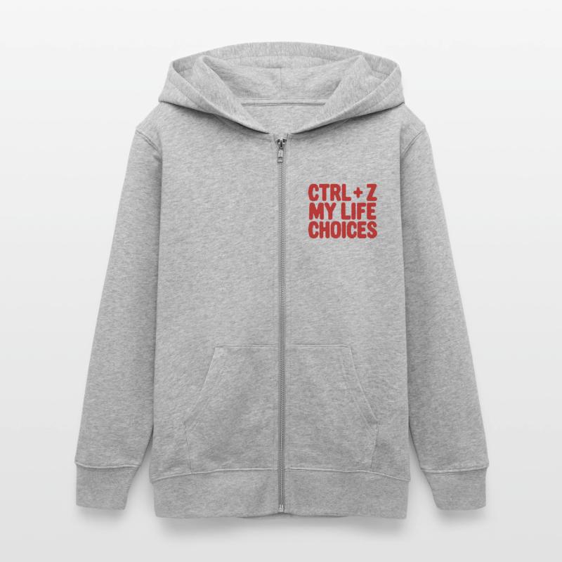 Ctrl+Z My Life Choices - Funny Programmer / Coder Teens Organic Zip-up Hoodie by Stanley/Stella