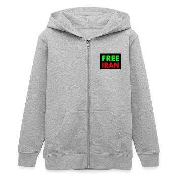Free iran - Teenager Organic Kapuzenjacke Mini Cultivator von Stanley/Stella - Grau meliert - Vorne - AI Model Teenager Male light (155cm)