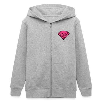 Diamant - Teenager Organic Kapuzenjacke Mini Cultivator von Stanley/Stella - Grau meliert - Vorne - AI Model Teenager Male light (155cm)