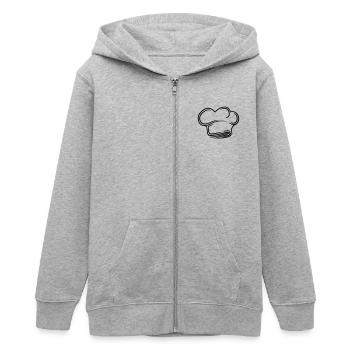 Conception de tatouage pour le chapeau du Chef exé - Veste à capuche ado bio Stanley/Stella - gris chiné - Devant - AI Model Teenager Male light (155cm)
