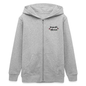 MUTTERTAG. SCHÖNEN MUTTERTAG. MAMA - Teenager Organic Kapuzenjacke Mini Cultivator von Stanley/Stella - Grau meliert - Vorne - AI Model Teenager Male light (155cm)