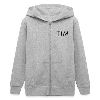 Tim - Teens Organic Zip-up Hoodie by Stanley/Stella - heather grey - Front - AI Model Teenager Male light (155cm)