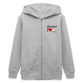 Knoblauch Achtung Kochen Geruch Geschenk - Teenager Organic Kapuzenjacke Mini Cultivator von Stanley/Stella - Grau meliert - Vorne - AI Model Teenager Male light (155cm)