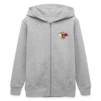 Horse Head Horse Horses Angel Devil Horse - Teens Organic Zip-up Hoodie by Stanley/Stella - heather grey - Front - AI Model Teenager Male light (155cm)