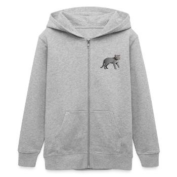 Mignon British Shorthair - Chat Autocollant - Veste à capuche ado bio Stanley/Stella - gris chiné - Devant - AI Model Teenager Male light (155cm)