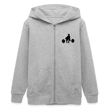 Umsetze Startposition weiblich - Teenager Organic Kapuzenjacke Mini Cultivator von Stanley/Stella - Grau meliert - Vorne - AI Model Teenager Male light (155cm)