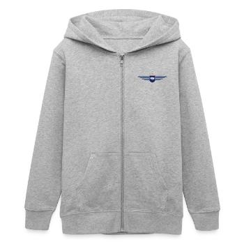Wyoming Fan Shirt – Wild & Frei - Teenager Organic Kapuzenjacke Mini Cultivator von Stanley/Stella - Grau meliert - Vorne - AI Model Teenager Male light (155cm)