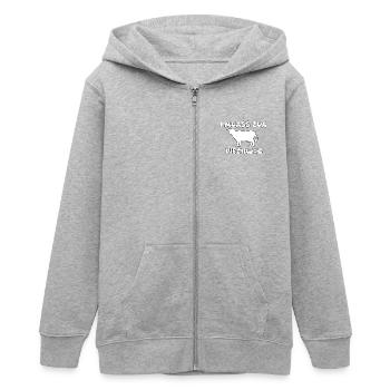 Kua viech vieh lustiger Spruch - Teenager Organic Kapuzenjacke Mini Cultivator von Stanley/Stella - Grau meliert - Vorne - AI Model Teenager Male light (155cm)