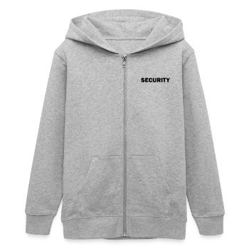 Security - Teens Organic Zip-up Hoodie by Stanley/Stella - heather grey - Front - AI Model Teenager Male light (155cm)
