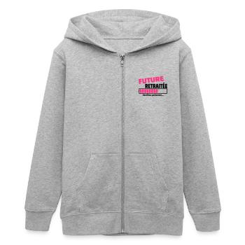 future retraitée - Veste à capuche ado bio Stanley/Stella - gris chiné - Devant - AI Model Teenager Male light (155cm)