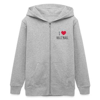 Volleyball - Volley Ball - Volley-Ball - Sport - Teenager Organic Kapuzenjacke Mini Cultivator von Stanley/Stella - Grau meliert - Vorne - AI Model Teenager Male light (155cm)