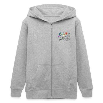 Blumen - Teenager Organic Kapuzenjacke Mini Cultivator von Stanley/Stella - Grau meliert - Vorne - AI Model Teenager Male light (155cm)