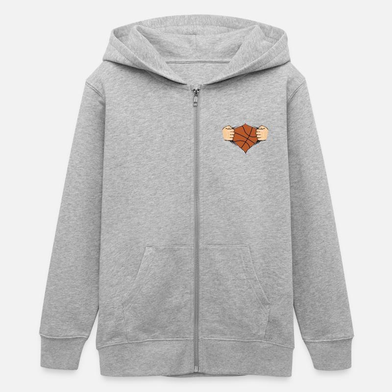 Conception de basket-ball - Veste à capuche ado bio Stanley/Stella - gris chiné