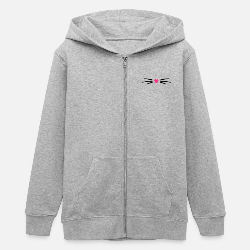 Chats Amour - Veste à capuche ado bio Stanley/Stella - gris chiné